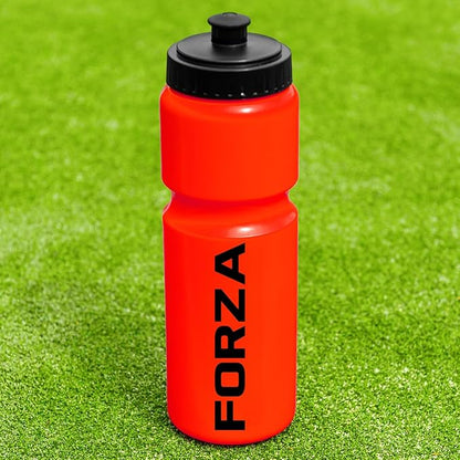 FORZA Team Sports Water Bottles | 25oz Capacity with Portable Carry Bag or Foldable Carrier - BPA-Free Plastic for Hydration on the Go (Carry Bag, Red)