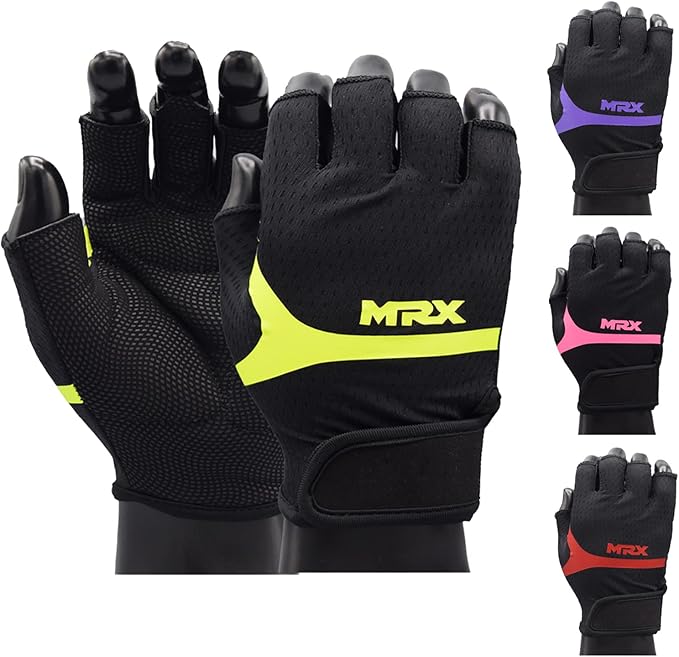 MRX Ladies Weight Lifting Gloves Women Fitness Training Exercise Glove Anti Slip Padded Shock-Absorbing Extra Grip Crossfit Multi Colors