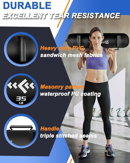 Aqua Bags for Workout 5-45lbs - Ultimate Core Water Weights Aqua Bag - Portable Stability Fitness -Stability, Core and Balance Training - Portable Fitness Equipment - Includes Three Bags