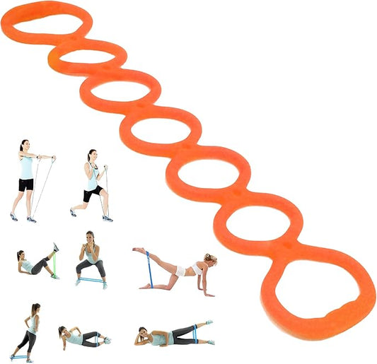 7 Ring Adjustable Loop Resistance Bands for Working Out Walk at Home，Workout Bands Exercise Stretch Band for Women&Men Fitness, Yoga, Pilates-Non-Slip, Durable Rubber, Home/Gym Use