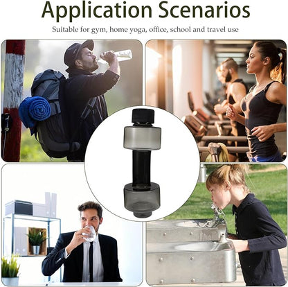 Ciieeo Creative Large Capacity Dumbbell Water Bottle Black, Outdoor Running Sports Kettle for Fitness Hydration, Portable Water Supplement Container