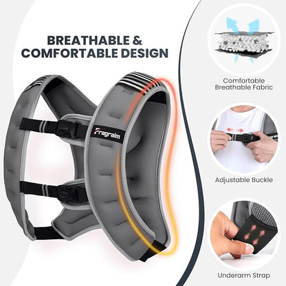 Fragraim Weighted Vest for Women Men - 8lb/10lb/12lb/16lb/22lb/25lb/30lb Weight Vest with Reflective Stripe, Detachable Phone Pouch, Ideal for Walking, Strength Training, Running, Workout, Cardio