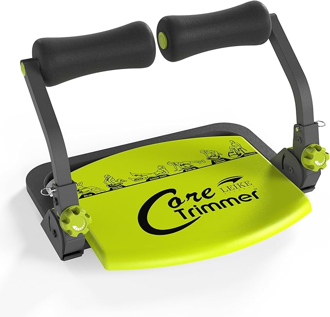 Adjustable Ab Machine with 3 Resistance Levels & Removable Handle - Complete Core Workout Equipment for Home Gym Fitness (All Ages)