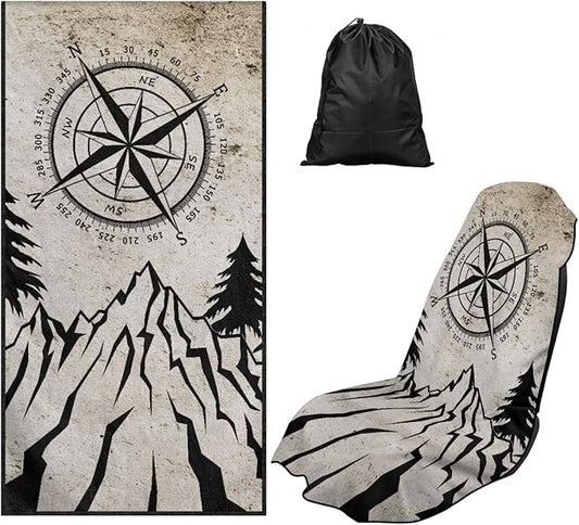 Bulopur Mountain Waterproof Sweat Towel Car Seat Cover Anti-Slip Bucket Seat Protector Universal for Cars SUV Truck Van Sedans Beach Towel Machine Washable