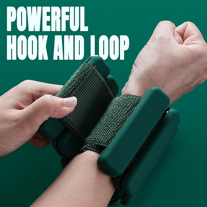 Sportneer Wrist & Ankle Weights for Women Men - 1 Pair (1 lb/2 lb Each) | Adjustable Weighted Bracelet Silicone Bangles for Yoga, Dance, Pilates, Cardio, Aerobics, Gym, Pool Exercises and Jogging