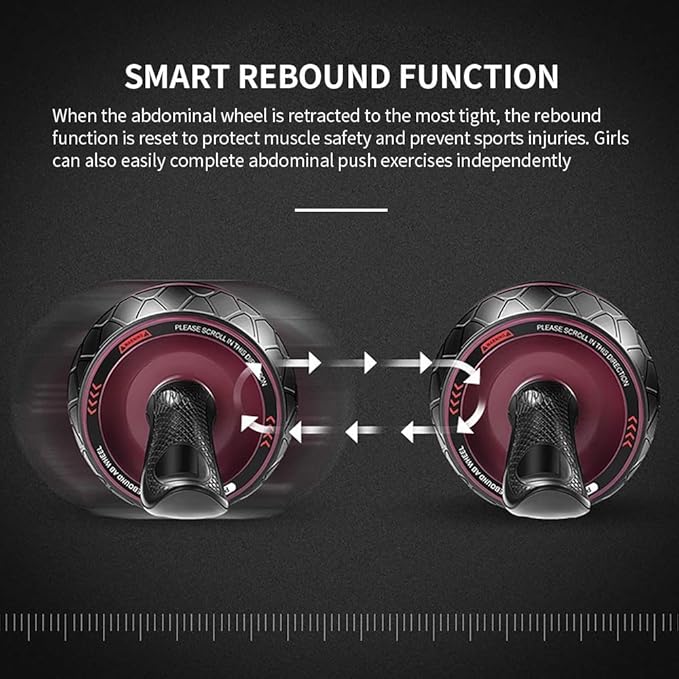 Abdominal Roller Wheel, Smart Brake Automatic Rebound Ab Roller Wheel, Mute Non-Slip Abs Carver Multiple Angles Core Workouts Ab Roller, Home Gym Equipment for Men Women Abdominal Exercise