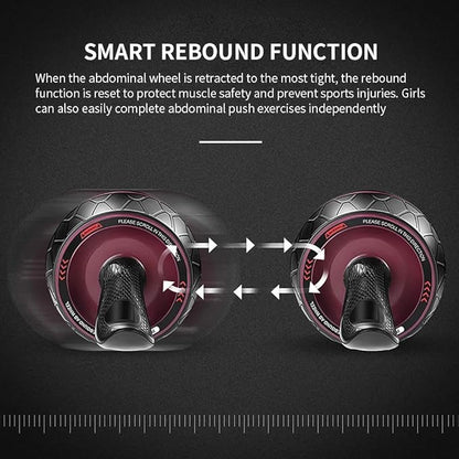 Abdominal Roller Wheel, Smart Brake Automatic Rebound Ab Roller Wheel, Mute Non-Slip Abs Carver Multiple Angles Core Workouts Ab Roller, Home Gym Equipment for Men Women Abdominal Exercise