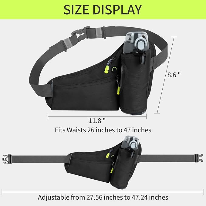 Hydration Belt,Running Water Bottle Belt for Women & Men - Hydration Fanny Pack with Water Bottle Holder for Hiking, Walking, Gym | Lightweight Waist Pack for Running, Fitness, Marathon Essentials