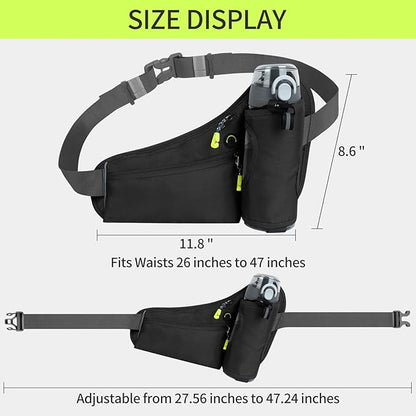 Hydration Belt,Running Water Bottle Belt for Women & Men - Hydration Fanny Pack with Water Bottle Holder for Hiking, Walking, Gym | Lightweight Waist Pack for Running, Fitness, Marathon Essentials