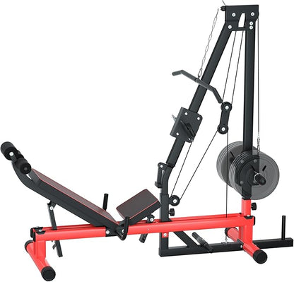 VIVITORY Leg Press Machine & LAT Pull Down - Heavy Duty Full Body Workout Equipment for Home Gym, Effective for Glutes, Hamstrings & Quads, Includes Weight Storage