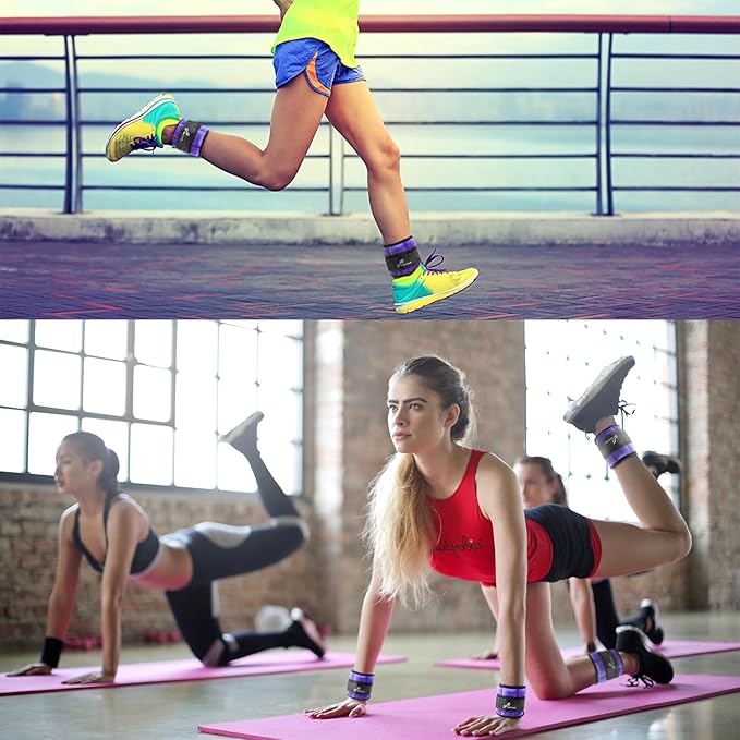 Sportneer Adjustable Ankle/Wrist Weights for Men Women Kids, Weighted Leg & Cuff Strength Training for Yoga Walking Running Aerobics Gym Fitness Physical Therapy