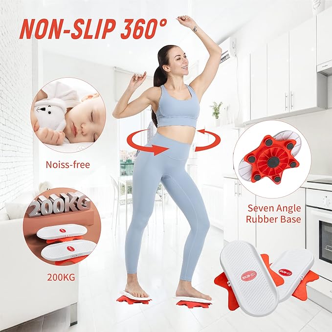 Ab Twister Board,Twister Exercise Board,Waist Twisting Disc-Ab Board Exercise,Twisting Stepper,Waist Trainer Trimmer,Ab Board-for Ab Exercise Abs Core,Slimming Waist Full Body Toning Workout Home Gym