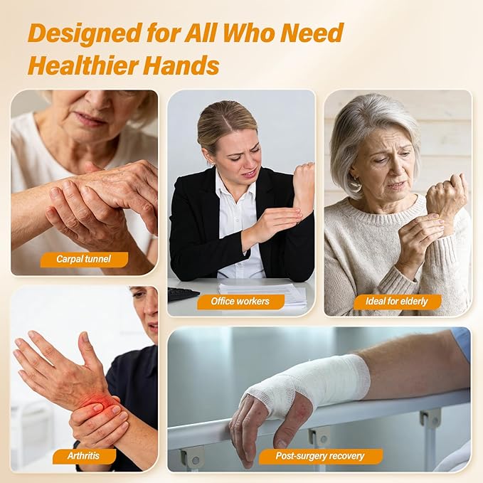 Fanwer Hand Exercise Stress Ball - Grip Strength Trainer, Hand Strengthener for Physical Therapy, Finger Strengthener, Squeeze Ball for Rehabilitation & Hand Massage, for Adults, Seniors & Disabled