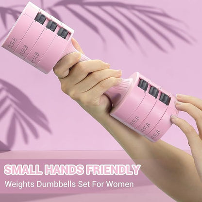 Sportneer Adjustable Dumbbells Hand Weights Set: 5 lb Dumbbell Set of 2 Each 2lb 3lb 4lb 5lb Free Weights Fast Adjust Weight 4 In 1 Weights Dumbbells Set for Women Men Home Gym Exercise Training