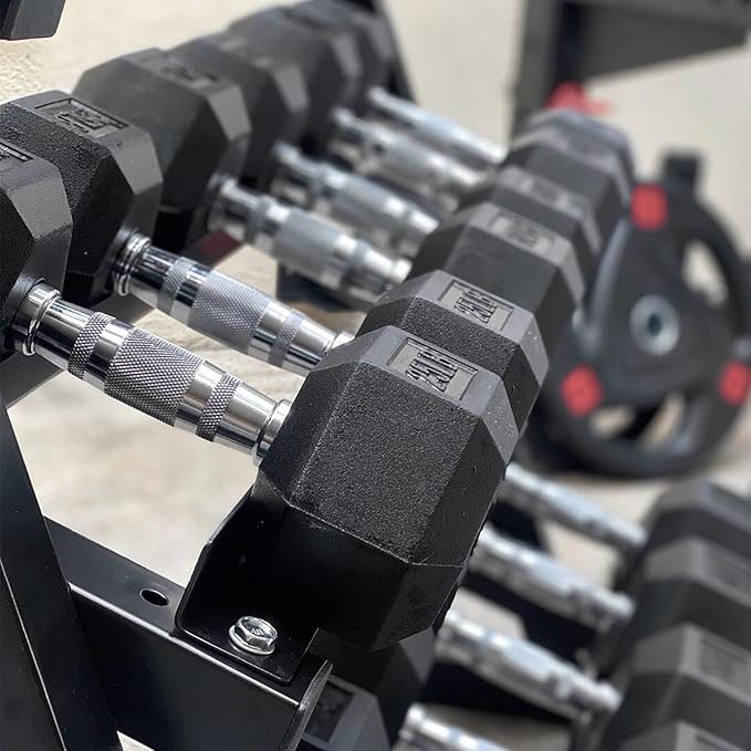 350/450/550 lbs Hex Weight Dumbbells Sets with Rack 5-45lbs Rubber Gym Equipment Coated Dumbbell Free Weights Set for Home Exercises Set of Weights Dumbbells and Rack
