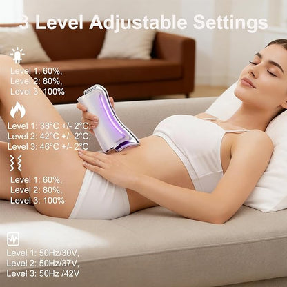 Heated Muscle Scraper Massage Tool,4 in 1 Electric Fascia Knife Gua Sha Tool for Whole Body Relaxation & Skincare with Light-Care 4 Modes 3 Levels, for Deep Tissue-White