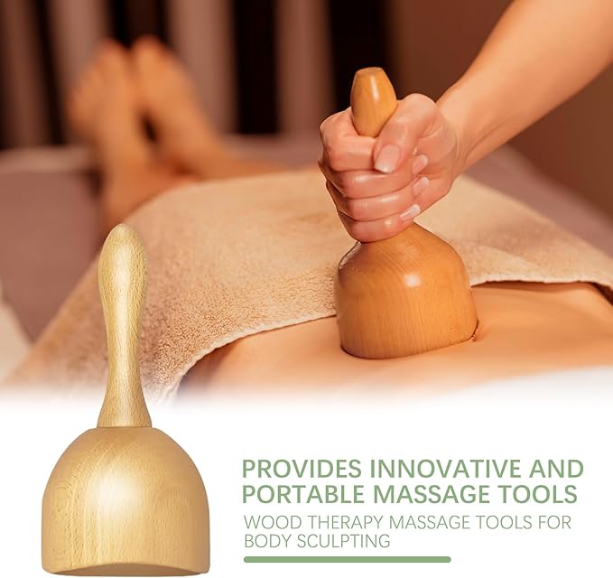 AICNLY 4 Pcs Wood Therapy Massage Tools for Body Shaping, Lymphatic Drainage Massager, Maderoterapia kit, Wooden Massage Roller, Anti-Cellulite Massager, Body Sculpting Tools Set