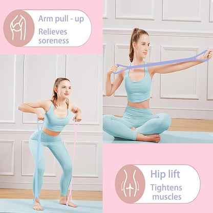 Figure 8 Resistance Bands for Yoga Pilates and Fitness Elastic Stretching Resistances Band for Arms, Back, Shoulders, and Chest Workouts, Versatile Pilates Equipment for Women and Men (3 Pack)