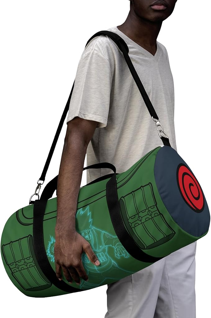 Anime Gym Bag for Women Men - Large Capacity Waterproof Workout Fitness Travel Sports Bags Fashion Street Camping ExpandaCLe Carry On Duffle Bag For Couple (Green Kashi) PTY