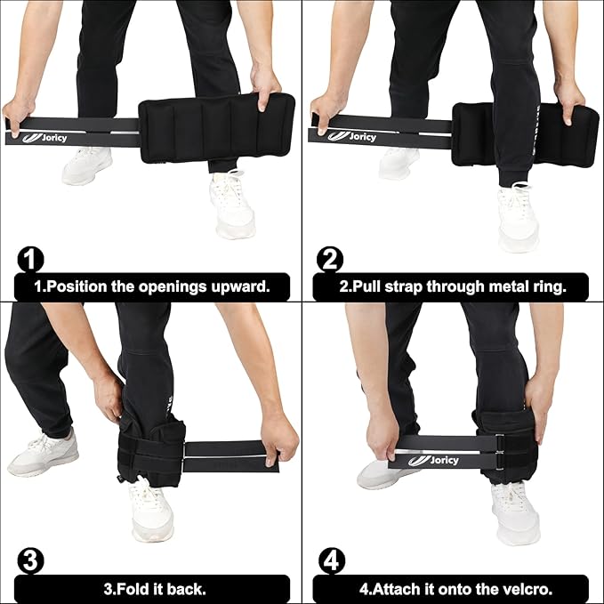 Adjustable Ankle Weights for Women Men 1/2/3/4/5/6/8/10/12/20 LBS 1 Pair Wrist Leg Arm Weights with Removable Weight Strength Training Weight for Walking Running Fitness Physical Therapy