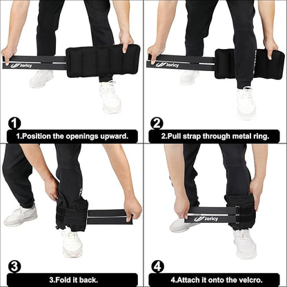 Adjustable Ankle Weights for Women Men 1/2/3/4/5/6/8/10/12/20 LBS 1 Pair Wrist Leg Arm Weights with Removable Weight Strength Training Weight for Walking Running Fitness Physical Therapy