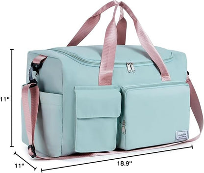 FIORETTO Women's Gym Duffle Bag with Shoes Compartment, 30L Capacity, Ideal for Travel, Gym, Sports, Duffel, Weekender