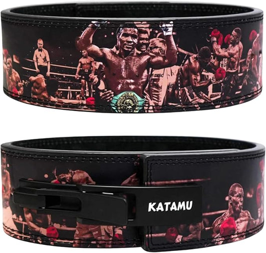Katamu Premium Leather Lever Weightlifting Belt – Secure Steel Lever, Powerlifting Support for Deadlifts, Squats & Heavy Lifts - Lift More, Look Good