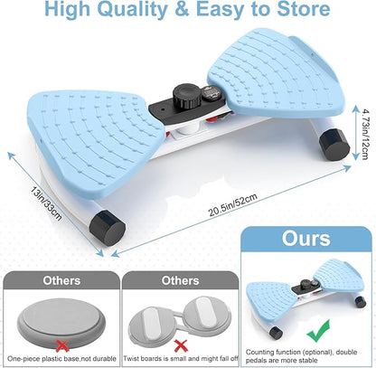 Waist Twister Machine Exercise, Ab Machine Adjustable Waist Twisting Fitness Tool，Noiseless Ab Twister Board for Women Men，Anti-Slip Home Gym Workout Equipment 300 lbs Weight Capacity