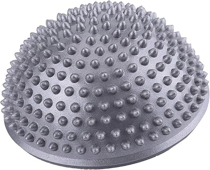 Dioche PVC Inflatable Half Yoga Balls, Massage Point Exercises Trainer Fitness (Silver)