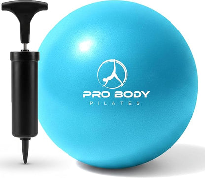 ProBody Pilates Small Exercise Ball with Pump - 9 Inch Workout Ball for Stability, Barre, Yoga, Core & Physical Therapy