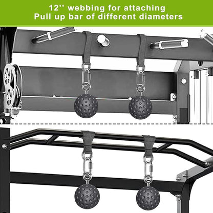 SELEWARE Non-Slip Pull Up Power Balls, Rock Climbing Grips for Strength Training, Forearm and Hand Exerciser for Chin Up Bar, Kettlebell, Barbell, Resistance Band Handles, Home Gym Workout Equipment