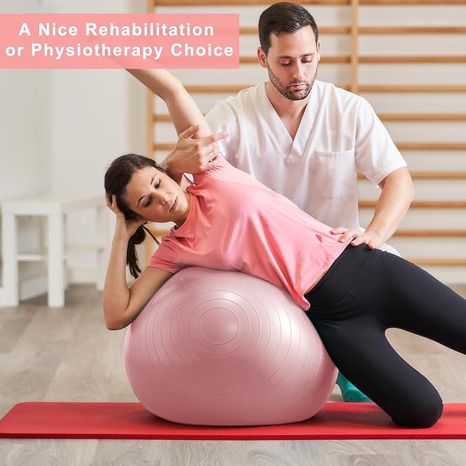 Exercise Ball, Pilates Ball for Pregnancy, Swiss Balance Ball with Pump,Multiple Sizes Stability Ball Chair for Office, Home Gym, Fitness, Workout and Physical Therapy