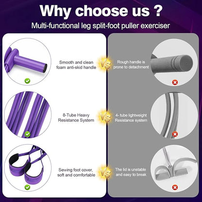 Resistance Bands with Handles, 8-Tube Heavy Duty Exercise Bands for Full Body Workout, Strength Training Bands for Arms, Legs, Abs & Home Gym