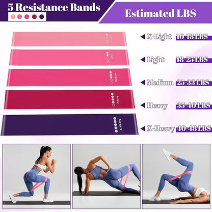 14 PCS Pilates Kit, Home Pilates Workout Kit for Women, Pilates Equipment with 14.9" Pilates Ring and Ball, Resistance Bands, Sliders & Grip Socks Accessories for Starter Home Workouts（Purple）