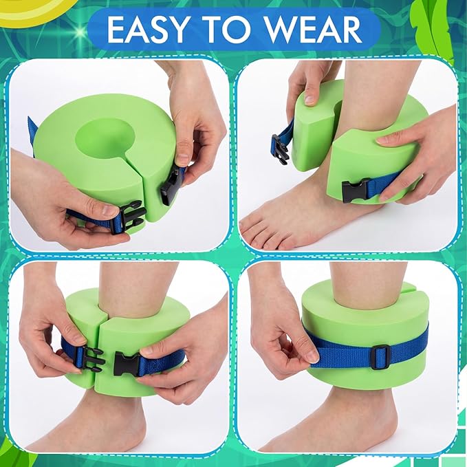 Water Aerobics Set for Aquatic Exercise 1 Pair Swimming Glove 2 Pcs Foam Swim Aquatic Cuffs Water Weights Pool Resistance Fitness Equipment for Swimming Training Workouts