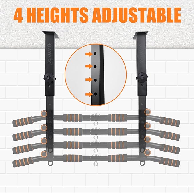 Height Adjustable Pull Up Bar, Heavy Duty Pull Up Bar, BarMount, Ceiling Mount, StrengthTraining Equipment for Home, Gym, Strength Training(Maximum (Ceiling mounted)