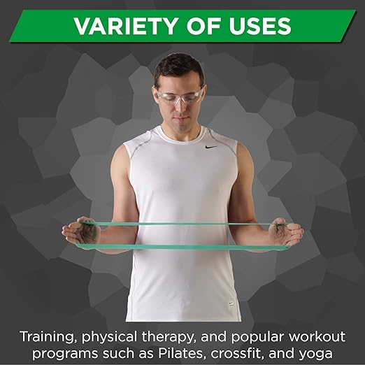 THERABAND Resistance Band Loops, 18" Green, Heavy Resistance, Latex Color-Coded 3" Wide Exercise Band Loop for Home Workouts, Pilates, Strength Training, Physical Therapy, for Women and Men