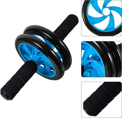 Abdominal Exercise Wheel Two-wheel Fitness Roller Silent Core Trainer for Home Strength Training and Ab Workout Equipment Random Style