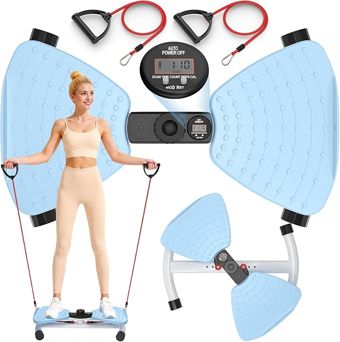Waist Twister Machine Exercise, Ab Machine Adjustable Waist Twisting Fitness Tool，Noiseless Ab Twister Board for Women Men，Anti-Slip Home Gym Workout Equipment 300 lbs Weight Capacity