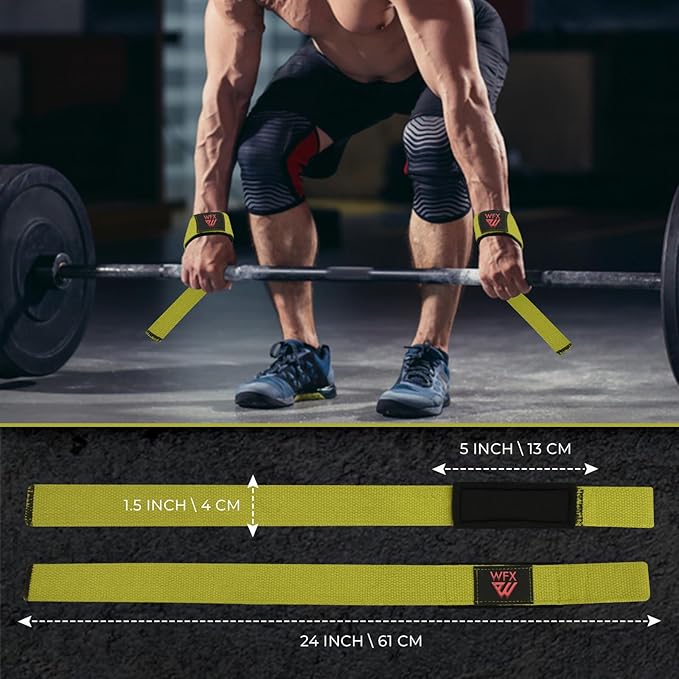 Weight Lifting Straps Wrist Support Padded Neoprene Gym Cross Training Hand Bar Weightlifting Straps Fitness Bodybuilding Power Exercise Grips Deadlift Men Women