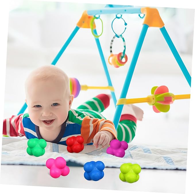 6Pcs Hexagonal Reaction Balls for Agility Training Fitness Reaction Equipment for Sports Exercises Enhance Reflexes and Agility Basketball Soccer and More