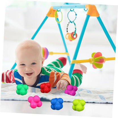 6Pcs Hexagonal Reaction Balls for Agility Training Fitness Reaction Equipment for Sports Exercises Enhance Reflexes and Agility Basketball Soccer and More