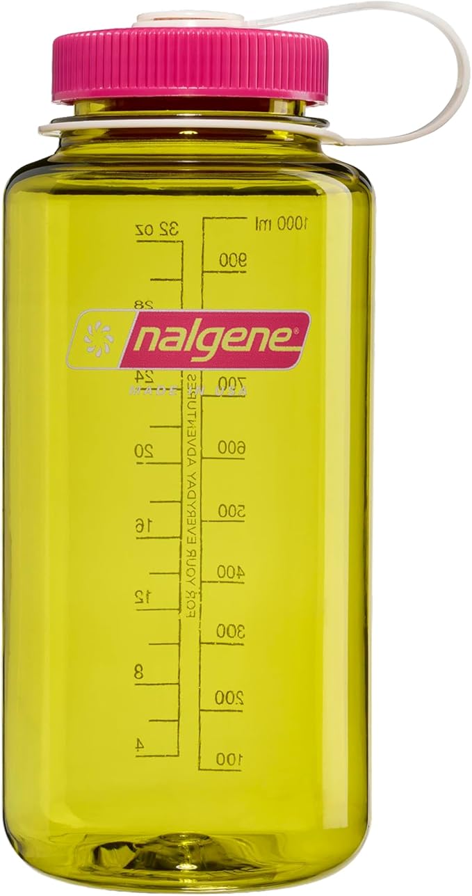 Nalgene 32 oz Wide Mouth Water Bottle | BPA-Free, Durable & Leak Proof, Lightweight Bottle for Hiking & Gym, Work & Travel