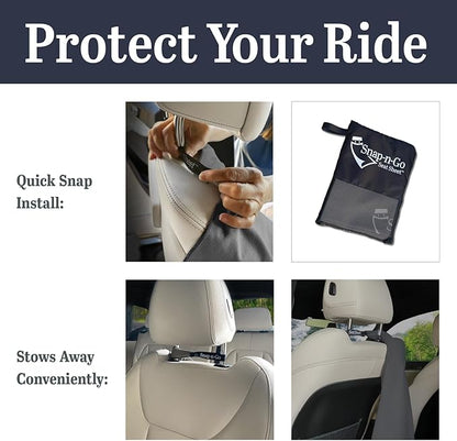 Car Seat Towel Cover After Gym Workout Yoga Pets: Snap-n-Go Seat Sheet™ Universal Fit with Headrest Post Straps, Quick-Dry Washable Sweat Protector for Car, Truck, SUV Interior Protection (Dark Gray)