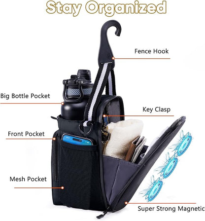 Magnetic Gym Bag for Water Bottle – Fits Up to 46oz, Sling Water Bottle Holder with Strap & Phone Pocket, Magnetic Workout Bag for Gym, Fitness, Outdoor, Men & Women