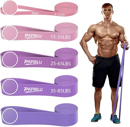 Pull Up Bands, Resistance Bands Set for Pull-Up Assistance, Exercise Bands with Door Anchor & Grip Pads for Men & Women Working Out, Physical Therapy, Muscle Training