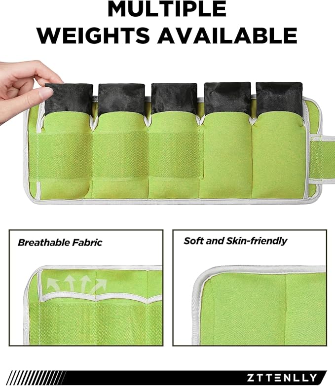 Adjustable Ankle Weights for Women Men and Kids | 1 Pair 5 10 15 18 20 Lbs Leg Wrist Ankle Weight Straps for Yoga, Walking, Running, Aerobics, Gym, Dance, Pilates, Cardio