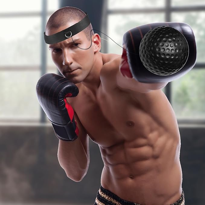 Reaction Balls Training Set - 3-Size Ball Pack, React Reflex Balls All Ages Headband, Free Cord, Child Boxing Training Headband ReactBall | Portable Fitness Reflex Ball for Home Gym Outdoor