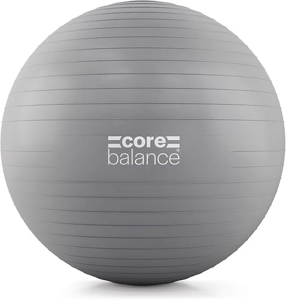 Core Balance Exercise Ball, Stability Ball for Yoga, Pilates and Fitness, Gym Ball for Home Gym and Office Chair, Training, Physical Therapy, Anti Burst, Pump Included, 55cm 65cm 75cm 85cm