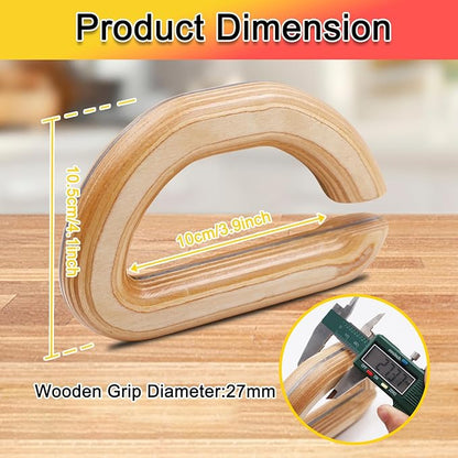 Lights Mountain Wooden Resistance Bands Handles Versatile Exercise Handles with Anti-Slip Grip Tapes for Elastic Band Workouts Home Gym Strength Training and Full-Body Workouts